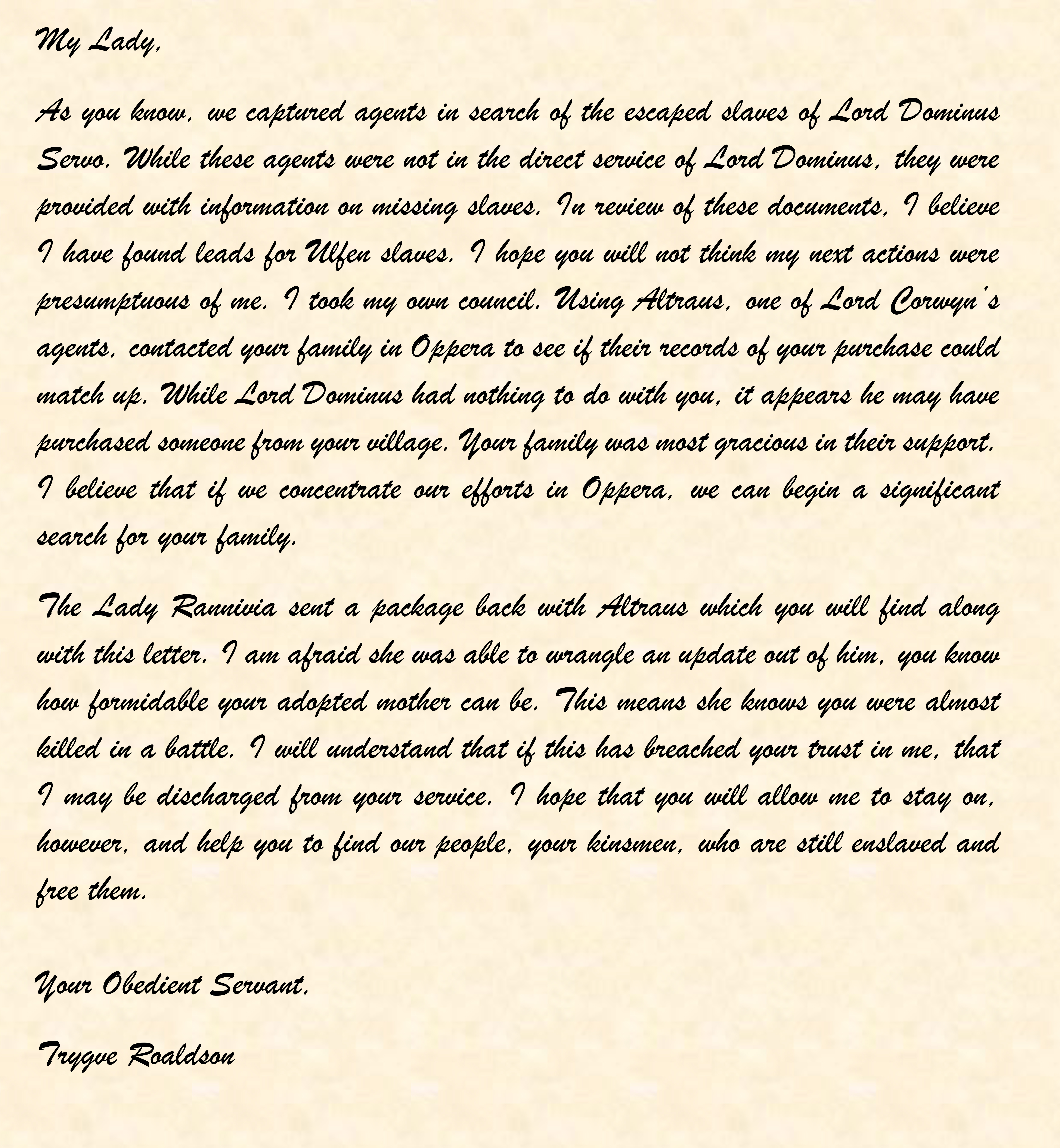Agent's Letter to Elsa